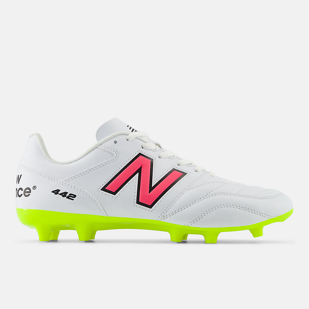 New Balance 442 ACADEMY FG V2 Shoes White with Hi-lite and Black